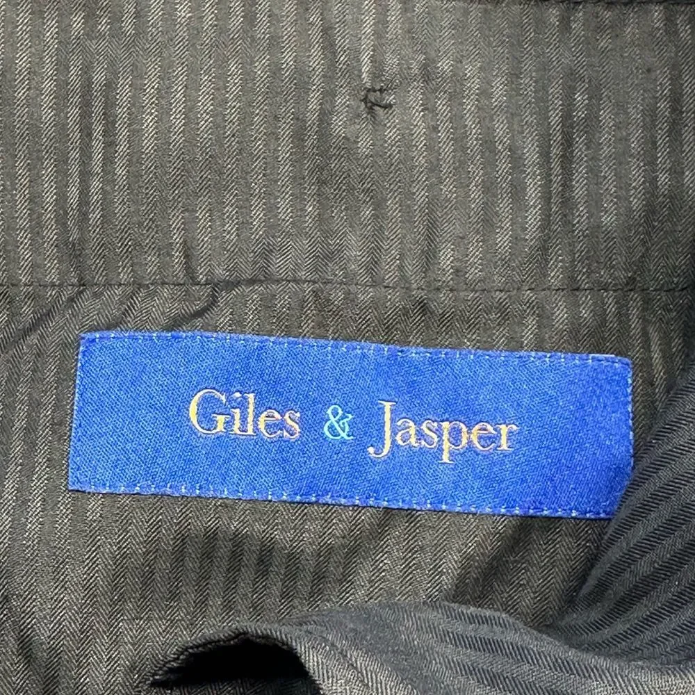 Giles & Jasper Navy Blue Wool Dress Pants, Men's 34W NWOT Raw Hem,